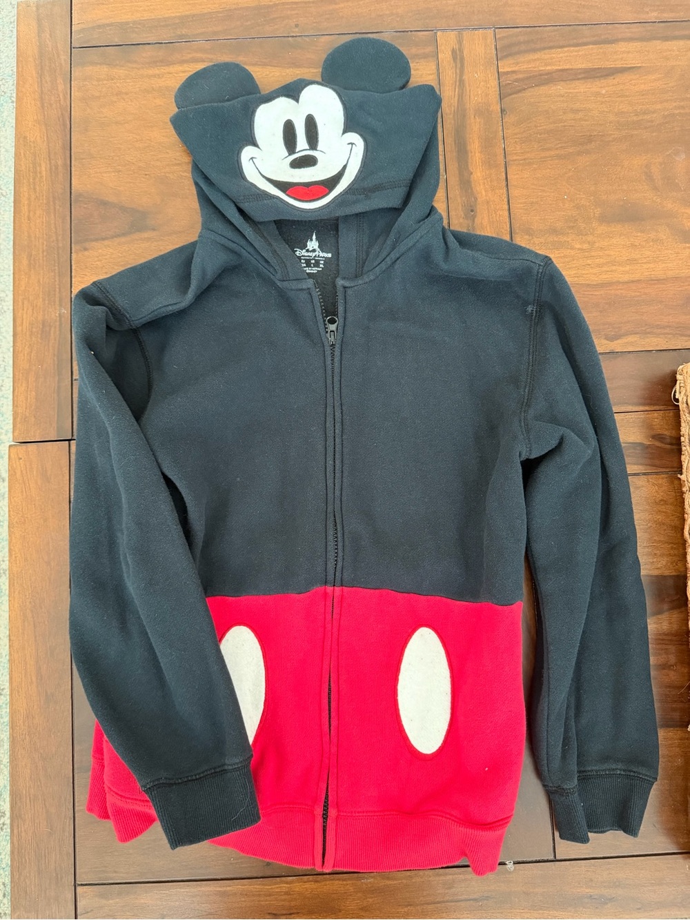 Disney Black & Red Mickey Mouse Zip Hoodie with Ears